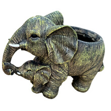 Joli pot de fleurs en résine d'éléphant peint à la main, joli