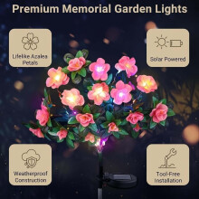 (2purple+2yellow, -) 2purple+2yellow Solar Memorial Garden Bloom Lights, Ultra-Realistic
