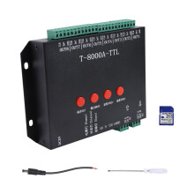Controller Pixel LED TTL T-8000 DC5/12-24V con Scheda da 2 GB per Varie Strisce Luminose LED