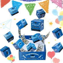 (Red 20-Layer, -) Bouncy Red Envelope Graduation Gift Box, 10-Layer Blue