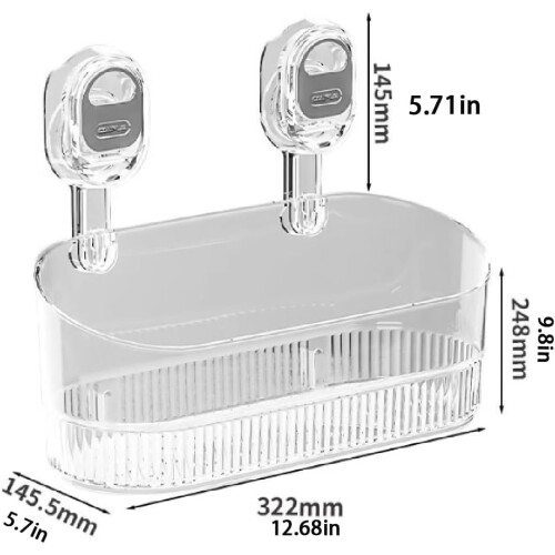 (white, -) 2 boîtes rangement ventouse, blanches 2