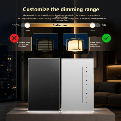 Tuya  Dimmer Light  WiFi US Standard 1-Way   Adjust Brightness APP Remote Control Voice White 2