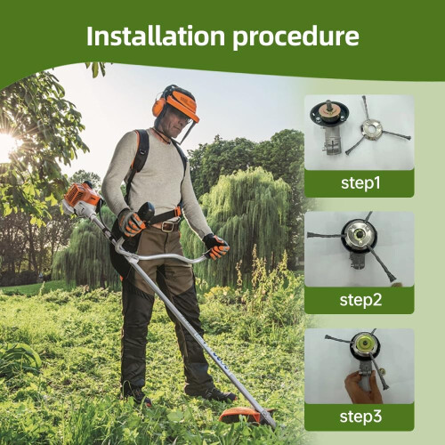(3 Blade, -) 1 tête coupe-herbe, 3 lames 2