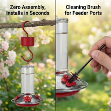 Metal Ant Moat for Feeders Ant Guard Hook with Leak-Proof Design,Includes 4 Cleaning Brushes,Weather-Proof