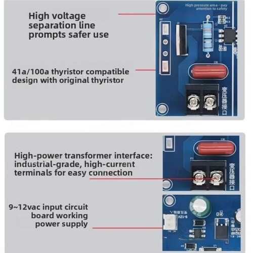 DIY Spot  Control Board with Dual Pulse & LCD Display, Adjustable Current Timer Kit for Microwave Transformer 100A 1