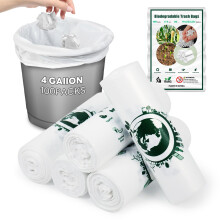 20L Biodegradable Bin Bags, 100PCS Food Waste Bags, Small Compostable Bin Liners for Kitchen, Bathroom, Bedroom, Office and Household