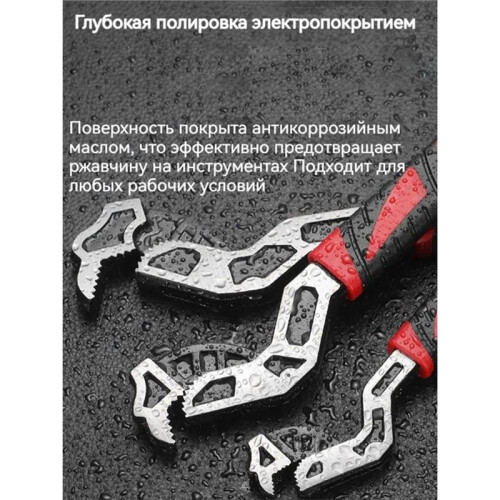 Self Locking Adjustable Wrench, 50 Steel Pipe Wrench, with Automatic Spring, Ergonomic Non-Slip Handle 2