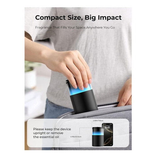 Waterless Diffuser for Essential Oil:  Battery Scent Diffuser for Room&Home&Car with 9 Colors LED Light 2