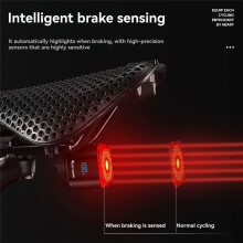 WEST BIKING Bike Tail Light Sensing MTB Road Bike Rear Light Type-C Charging Taillight Cycling Accessory Bow