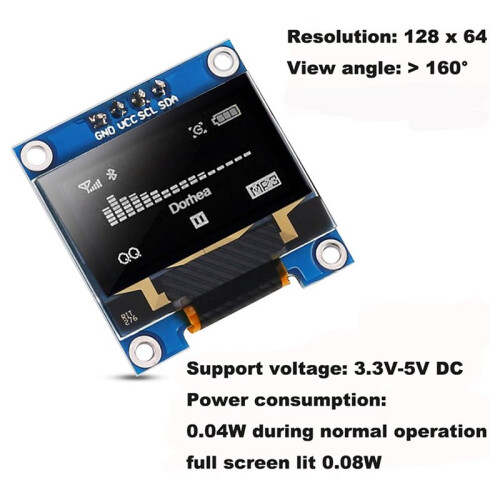 4pcs 0.96 Inch OLED Display Module SSD1306 128x64 I2C IIC Self-Luminous Screen Board White for  Raspberry Pi 2