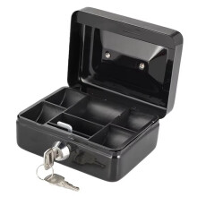Cash Box Safe Lock Box Money Bank Metal Coin Bank Security Box with Key Sturdy Cash Portable for Coin Collection