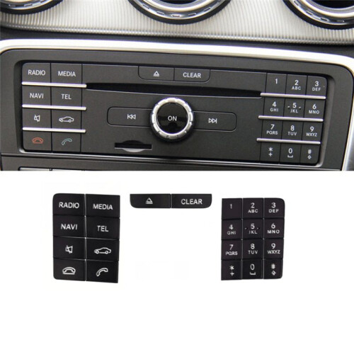 Car Center Console CD Panel Multimedia Button Stickers for   CLS W218 2014-2017 GLA X156 2013-2016 1