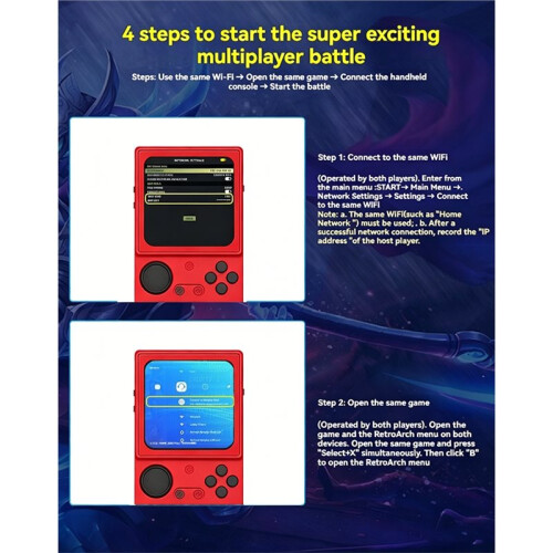 R36T MAX Handheld Retro Game Console 4.0" IPS Screen 25+ Emulators 64G Card EmuELEC System WiFi Portable Player B 1