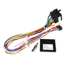 ISO Wiring Harness, CAN Bus Decoder, 16 Pin Plug Car Android Radio Cable Adapter for Megane MK2, Clio 3, Kangoo
