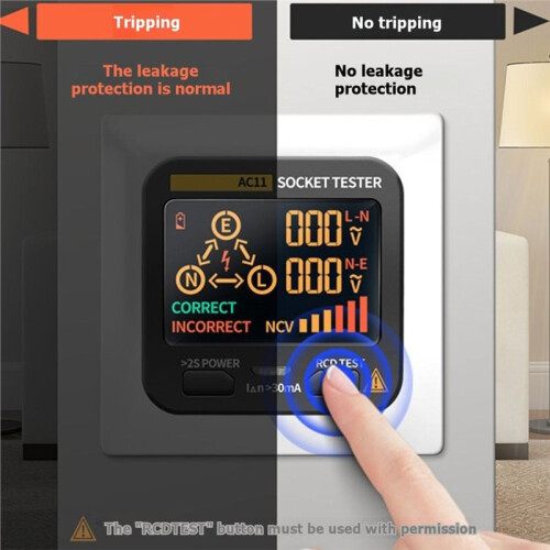 AC11 Socket Detector UK Plug Zero  Plug Polarity Phase Detector Socket Tester  Digital Tester 2
