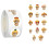 500 stuks voedsel kitten vormige sticker decoratieve 1