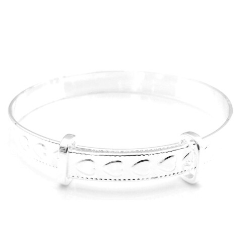 Equilibrium Silver Plated Christening Bangle 2