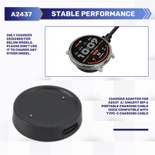 Charger Adapter for A2437 Active 2/ Bip 6 Portable Charging Cable Dock Compatible with Type-C Charging Cable