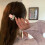 Blumen-Seiten-Haarspange, handgewebtes Design,-Rosa 3