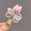 Blumen-Seiten-Haarspange, handgewebtes Design,-Rosa 6