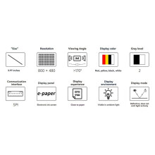 3.97 Inch E-Ink Display 800x480 Red Yellow Black White E-Paper Screen SPI for Raspberry Pi Jetson STM32 ESP32