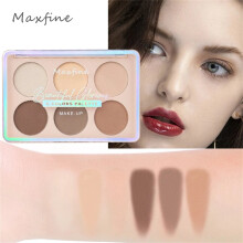(C01 Contouring) 6-color blush and contouring all-in-one palette, pearlescent matte powder makeup palette glitter highlighter brighten palette