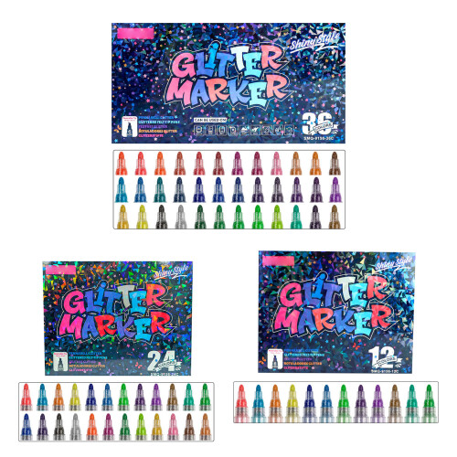 Packung mit Glitzermarkern,-36 Farben/Karton 1