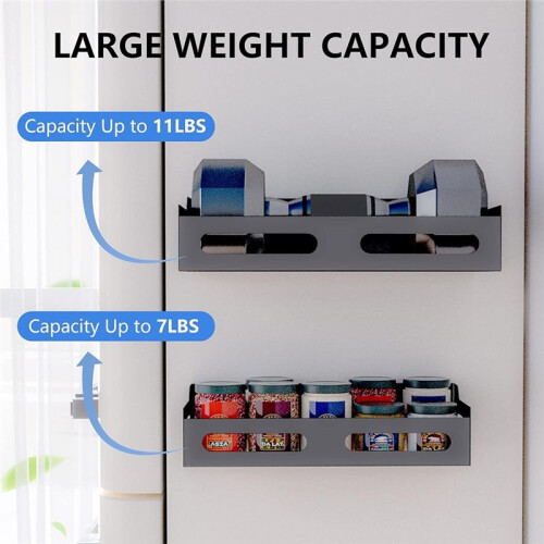 2 Pack Multipurpose Strong Magnetic Spice Rack for Refrigerator, Heavy-Duty Fridge Shelf