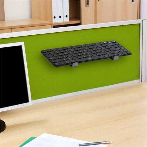 Wall Mount Storage Organizer for Keyboard, Tablet, E‑Book, Adjustable Space-Saving Display Rack with Anti-Slip Pads 1