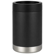 Can Cooler for Regular 12 Oz Bottles,Stainless Steel Double-Walled Insulated Beer Can Cooler (Single Lid-Black, 12OZ)