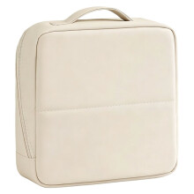 Travel Makeup Bag with Magnetic Fold-Down Flap, Waterproof Leather Cosmetic and Toiletry Organizer for Women