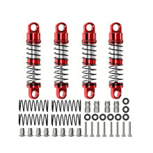1/30 voor Axial SCX30 RC Metalen Schokdempers 25mm, Dubbele Veer Demperset voor Bronco & Mojave RC Crawler Rood