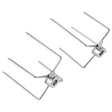 Rostfria BBQ-Spettstillbehör för 14 mm Stav Dubbeländad Rotisseriegaffel