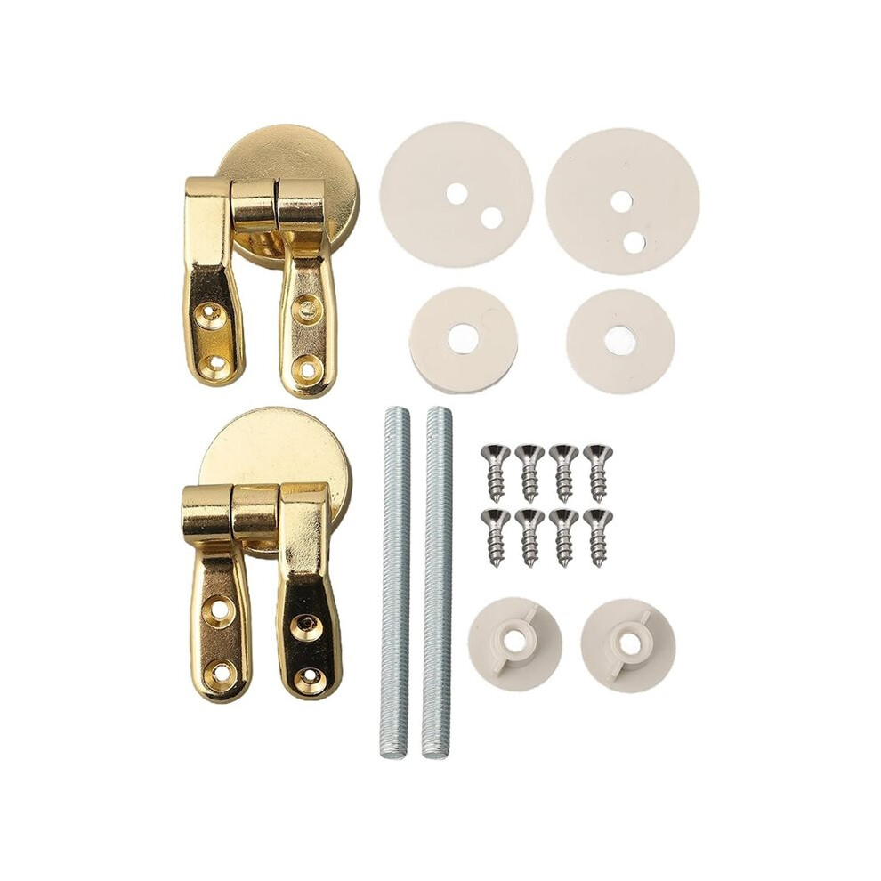 Gold Zinc Alloy Soft Close Toilet Hinges Kit, Quick Installation For Standard Seats 6033763969660