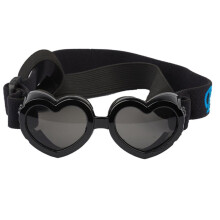 Small Breed Dog Sunglasses, UV Protection with Adjustable Strap, Heart-Shaped Goggles for Waterproof, Windproof