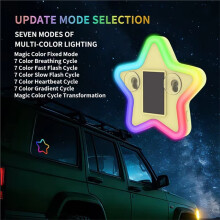 Car Solar Decorative Lights,Star Shaped LED Warning Lights,Triangular Windows, Rear Windows, Cloud Car Atmosphere Lights