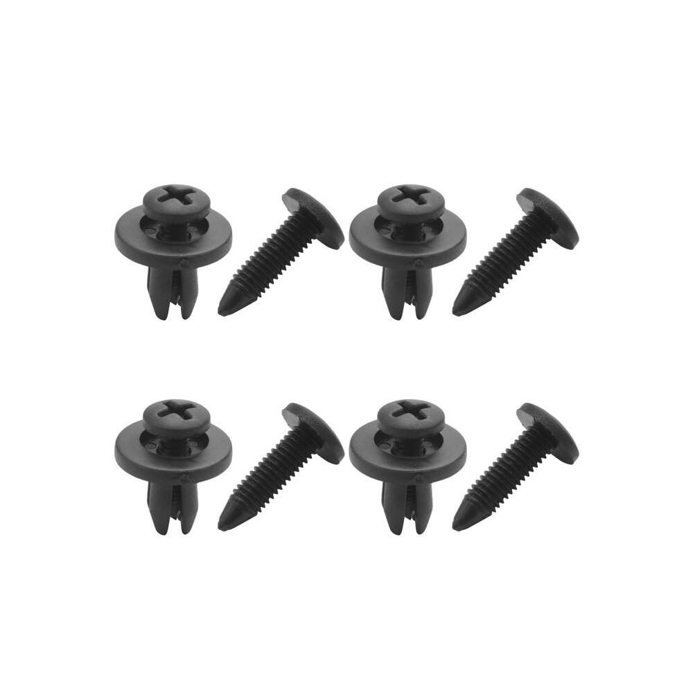 200Pcs 6Mm Plastic Push Type Rivet Bumper Pin Clips Black 6034026980866