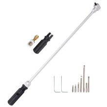 Kit D'Outils de Réglage de Vis Pilote de Carburateur à Décalage de 90, Tournevis Angulaire à Long Manche avec Accessoires pour le Réglage Du