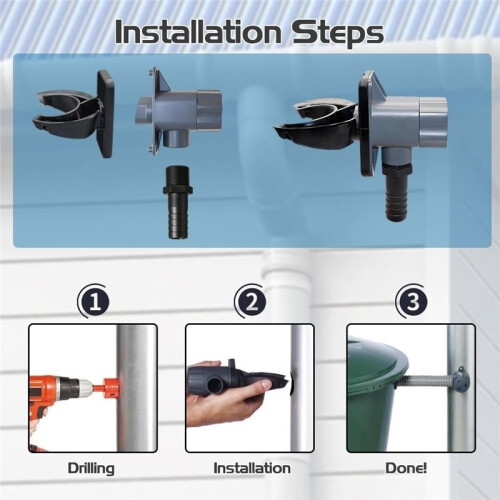 Rainwater Collector for Downpipe 70-110 mm, Efficient Rainwater Utilization for Roofs  to 80 M² 2