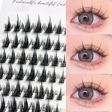 (BYG) 1/box 120 bundles Mink False Eyelash Natural Fishtail Lash 3D Russian Individual Eyelash Extension Cluster Makeup Tool Wholesale