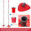 Red Spin Mop Head Base with Handle for Vileda Turbo Spin 2in1,3in1 3
