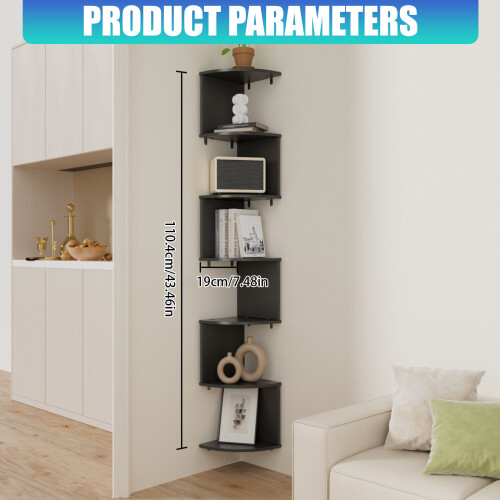 Practical 7 Layer Corner Mounted Storage Rack Suitable-White 1