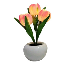 LED Tulip Nightlight Dormitory Bedhead Decoration Sleep Light Simulated Flower Atmosphere Light,Bedside Night Light