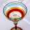 Hand Painted Glassware With Multicolored Designs-True red 3