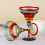 Hand Painted Glassware With Multicolored Designs-True red 10