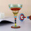 Hand Painted Glassware With Multicolored Designs-True red 11