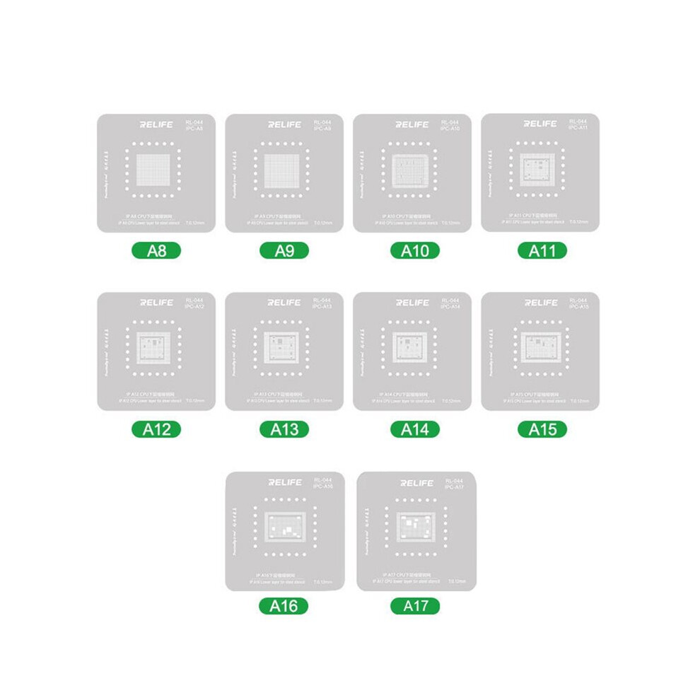 Relife Rl-601Ma A8-A17 Universal Cpu Reballing Stencil Platform For Ip 7-17Pro Max Ic Chip Planting Tin Template Fixture 6032896378097