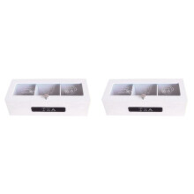 2X 3 Fack Bambu System TepåSe Förvaringslåda Smycken Organizer Telåda Organizer Trä SockerpåSebehållare