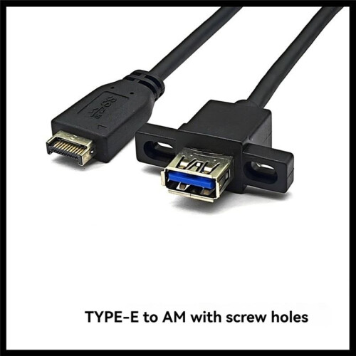 TYPE-E to USB 3.2 GEN2 10Gbps Female Front Panel Extension Cable USB3.2 TYPE-A Connector with Screw Hole for Desktop 2