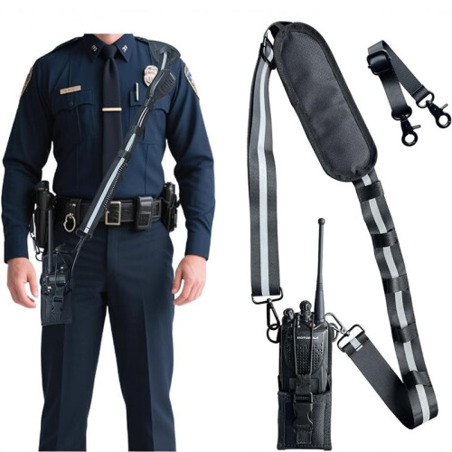 Radio Strap for Small & Medium Radios, Adjustable Widened Shoulder Strap with 300cm Reflective Strips & Anti-Sway Design 1